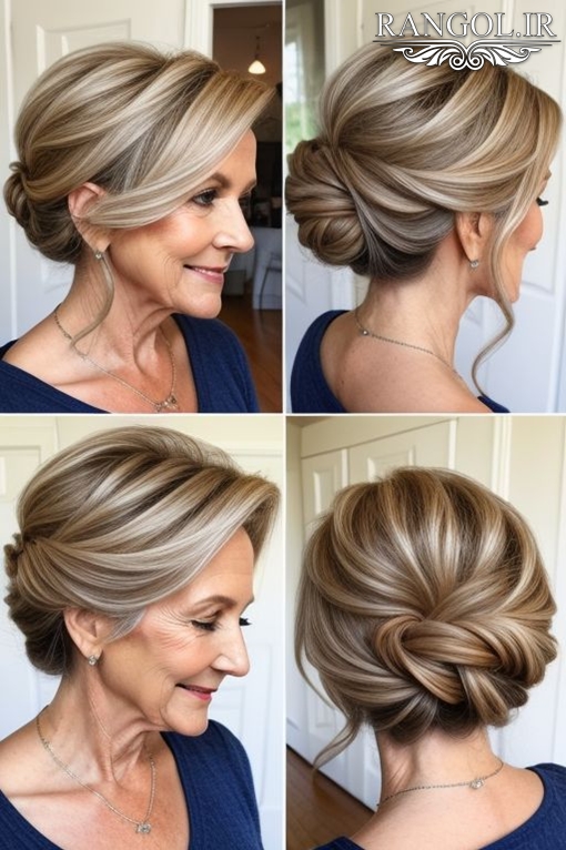 مدل شینیون مادر عروس مدل شینیون مادر داماد شینیون زنانه موی کوتاه