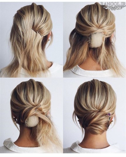 مدل شینیون موی کوتاه عروسی شینیون مو فر کوتاه شینیون موی پایین شینیون مو کوتاه پشت سر عروسی