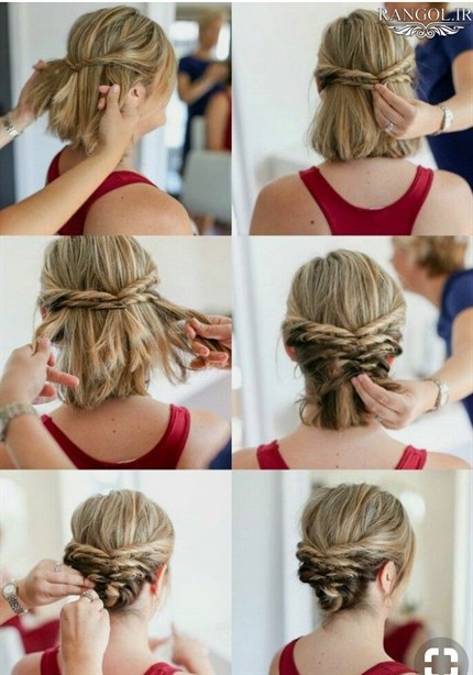 مدل شینیون موی کوتاه عروسی شینیون مو فر کوتاه شینیون موی پایین شینیون مو کوتاه پشت سر عروسی