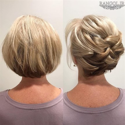 مدل شینیون موی کوتاه عروسی شینیون مو فر کوتاه شینیون موی پایین شینیون مو کوتاه پشت سر عروسی