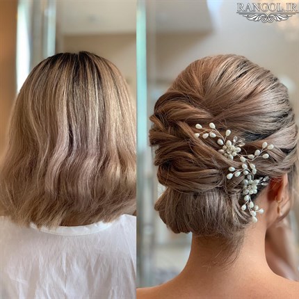 مدل شینیون موی کوتاه عروسی شینیون مو فر کوتاه شینیون موی پایین شینیون مو کوتاه پشت سر عروسی