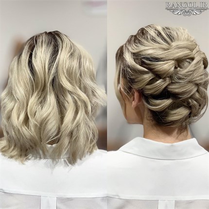 مدل شینیون موی کوتاه عروسی شینیون مو فر کوتاه شینیون موی پایین شینیون مو کوتاه پشت سر عروسی