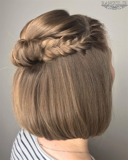 مدل شینیون موی کوتاه عروسی شینیون مو فر کوتاه شینیون موی پایین شینیون مو کوتاه پشت سر عروسی