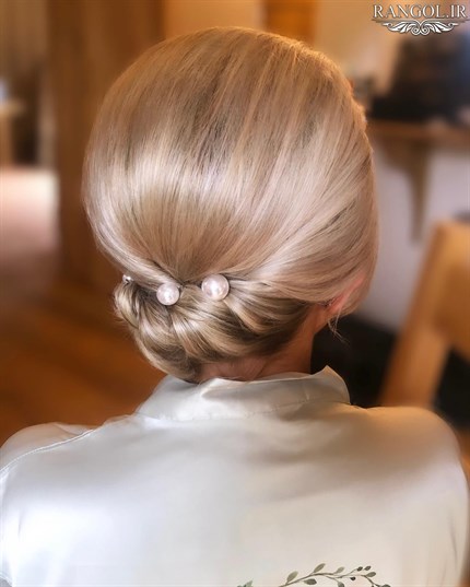 مدل شینیون موی کوتاه عروسی شینیون مو فر کوتاه شینیون موی پایین شینیون مو کوتاه پشت سر عروسی