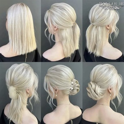 مدل شینیون موی کوتاه عروسی شینیون مو فر کوتاه شینیون موی پایین شینیون مو کوتاه پشت سر عروسی