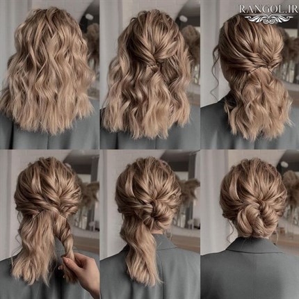 مدل شینیون موی کوتاه عروسی شینیون مو فر کوتاه شینیون موی پایین شینیون مو کوتاه پشت سر عروسی