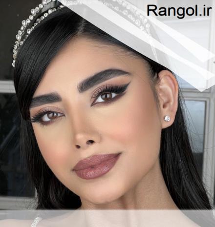 عکس آرایش عروس عکس میکاپ عروس جدید لایت اروپایی شیک نود  رژ گوشتی