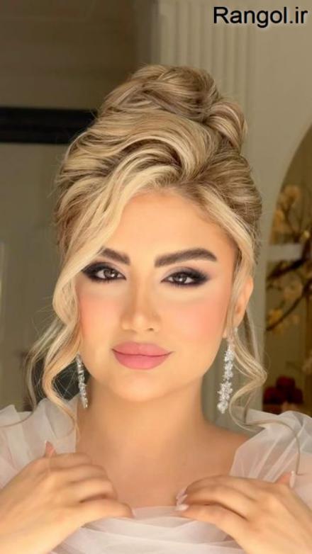 عکس آرایش عروس عکس میکاپ عروس جدید لایت اروپایی شیک نود  عروس مو بلوند