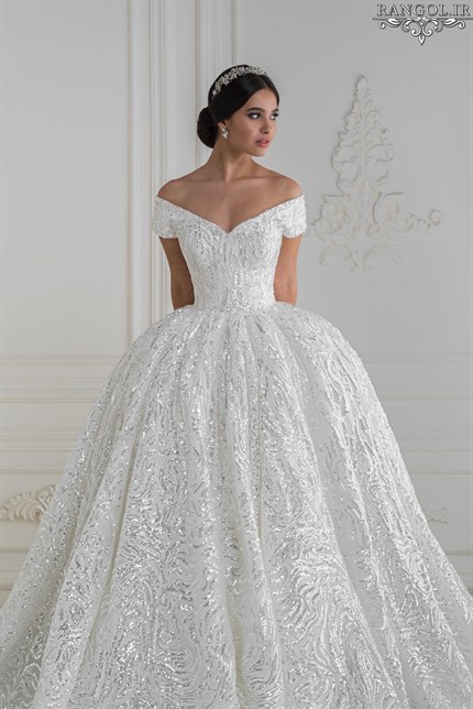 مدل لباس عروس دامن پفی پرنسسی