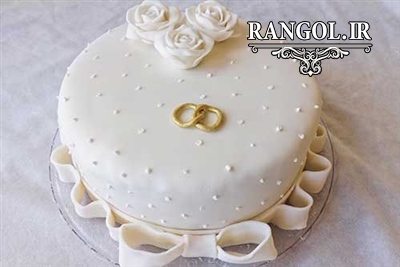 مدل کیک بله برون نامزدی عقد عروسی یک طبقه شیک خاص جدید