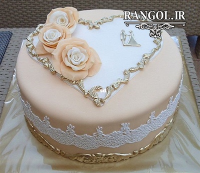 مدل کیک بله برون نامزدی عقد عروسی یک طبقه شیک خاص جدید