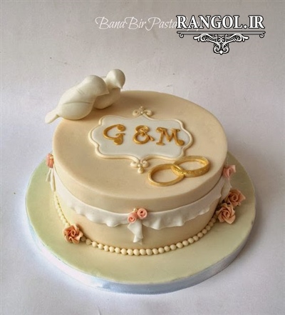 مدل کیک بله برون نامزدی عقد عروسی یک طبقه شیک خاص جدید