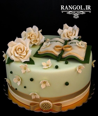 مدل کیک بله برون نامزدی عقد عروسی یک طبقه شیک خاص جدید