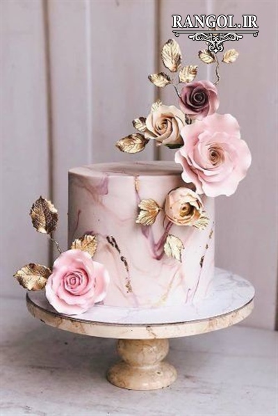 مدل کیک بله برون نامزدی عقد عروسی یک طبقه شیک خاص جدید