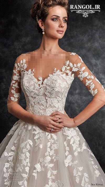 مدل یقه بالاتنه لباس عروس شیک جدید
