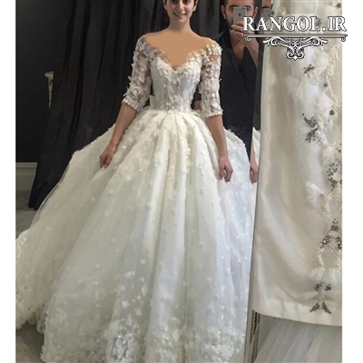 مدل لباس عروس پفی پرنسسی شیک جدید ایرانی