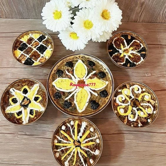 تزیین آش رشته مجلسی نذری افطار