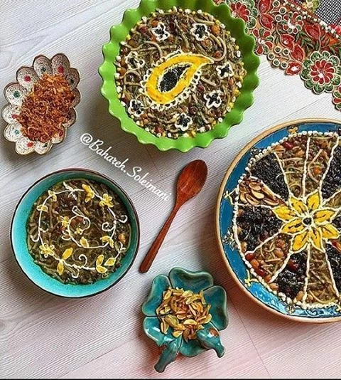 تزیین آش رشته مجلسی نذری افطار