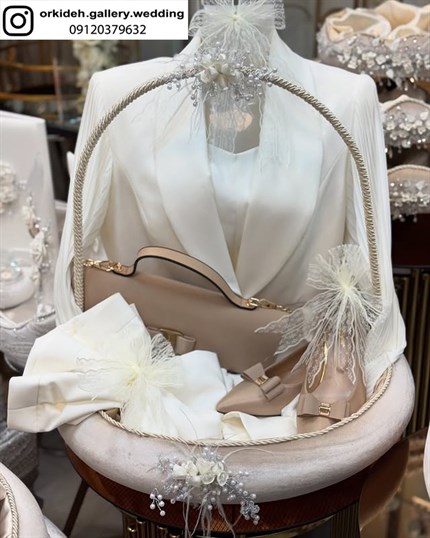 تزیین پارچه مجلسی و چادر عروس بله برون عقد 
