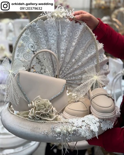 تزیین پارچه مجلسی و چادر عروس بله برون عقد 