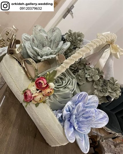 تزیین پارچه مجلسی و چادر عروس بله برون عقد 