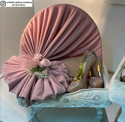 تزیین پارچه چادر بله برون عروس بادبزن طاووس 