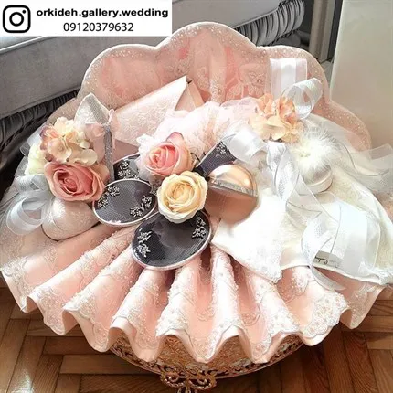 تزیین پارچه خلعتی بله برون دیزاین لباس پارچه عروس