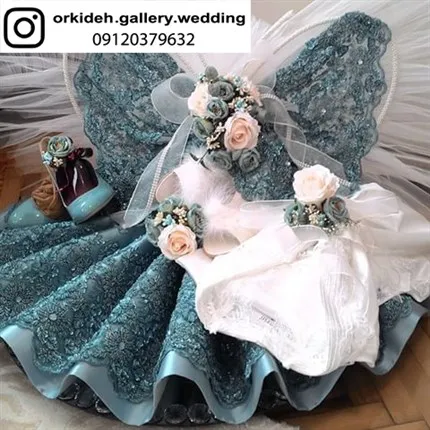 تزیین پارچه خلعتی بله برون دیزاین لباس پارچه عروس