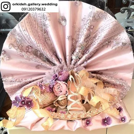 تزیین پارچه خلعتی بله برون دیزاین لباس پارچه عروس