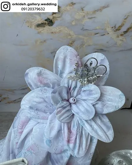 تزیین پارچه خلعتی بله برون دیزاین لباس پارچه عروس