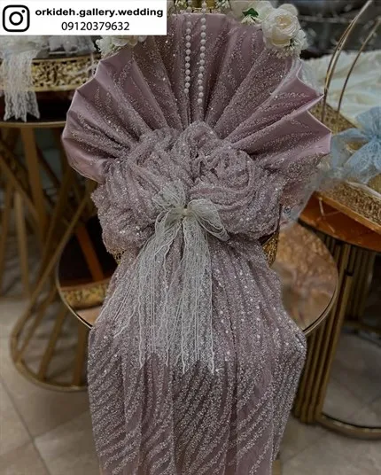 تزیین پارچه خلعتی بله برون دیزاین لباس پارچه عروس