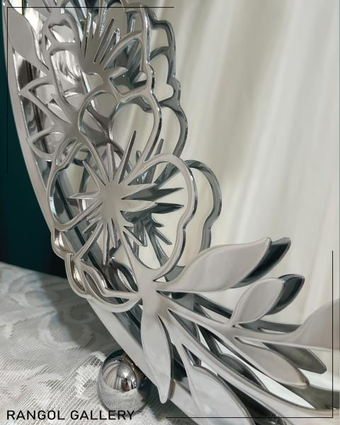 آینه شمعدان عروس طرح گل مدل جدید آینه شمعدان نقره رنگ شمعدان قو جاشمعی قلب
