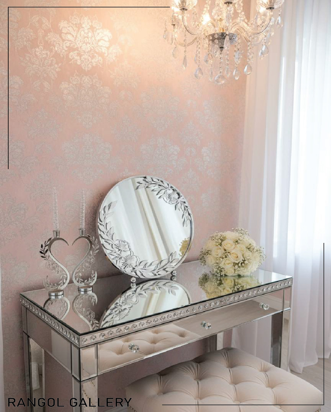 آینه شمعدان عروس طرح گل مدل جدید آینه شمعدان نقره رنگ شمعدان قو جاشمعی قلب