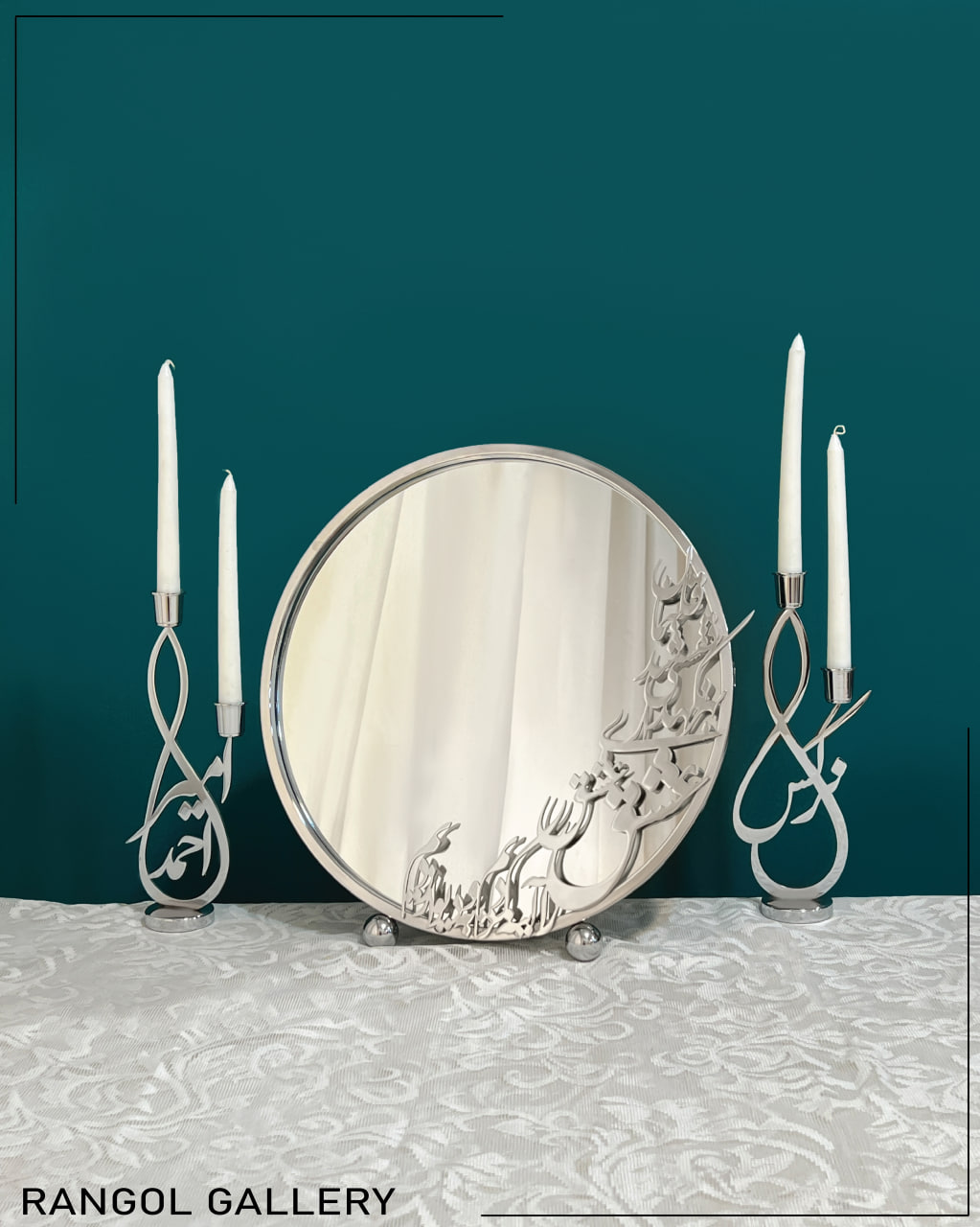 آینه شمعدان خاص آینه شمعدان دو شعله شمعدان اسم کالیگرافی مدل جدید لاکچری عروس