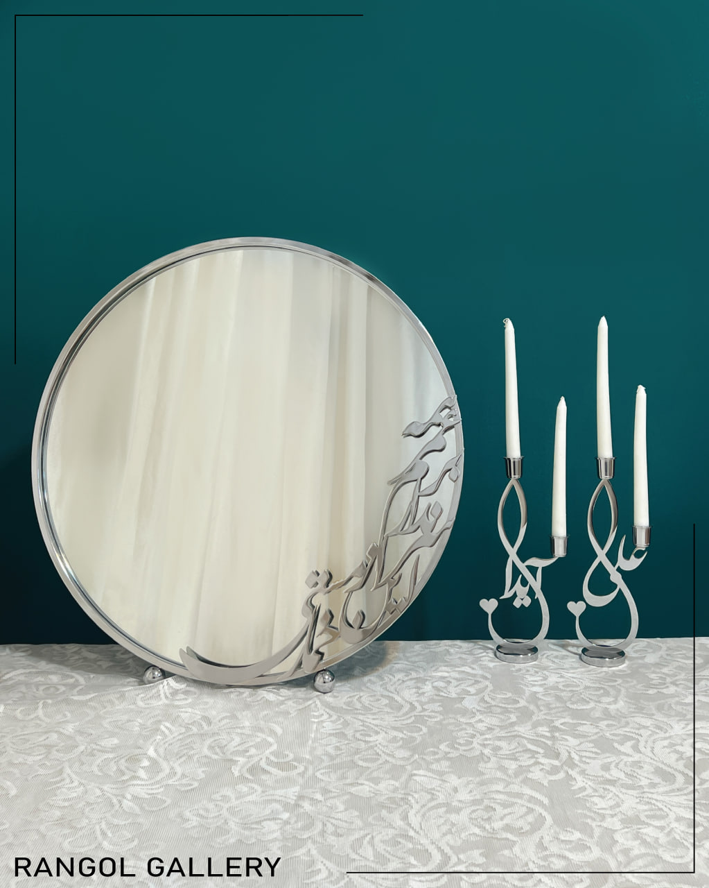 آینه شمعدان خاص آینه شمعدان دو شعله شمعدان اسم کالیگرافی مدل جدید لاکچری عروس