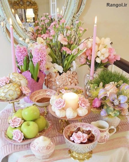 چیدمان سفره هفتسین ایده هفت سین جدید شیک لاکچری چیدمان سفره هفتسین ایده هفت سین جدید شیک لاکچری