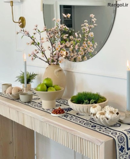 چیدمان سفره هفتسین ایده تزیین هفت سین جدید شیک چیدمان سفره هفتسین ایده تزیین هفت سین جدید شیک