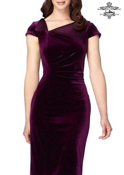 مدل لباس با پارچه مخمل گلدار