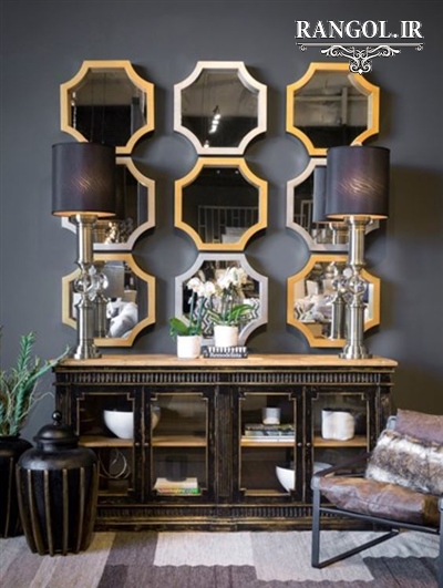 مدل آینه دکوراتیو مدرن آینه شیک لاکچری خاص دکوراسیون پذیرایی