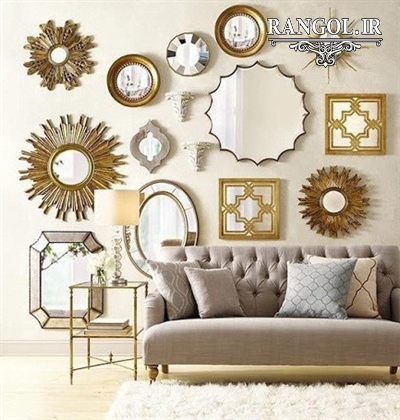 مدل آینه دکوراتیو مدرن آینه شیک لاکچری خاص دکوراسیون پذیرایی