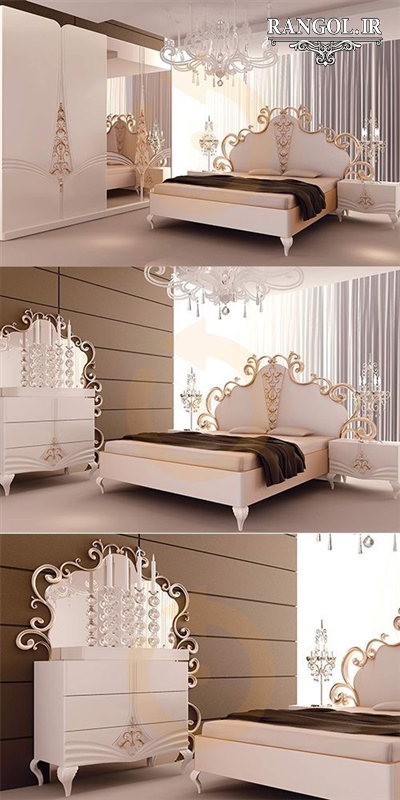 مدل سرویس تخت خواب چوب جهیزیه عروس