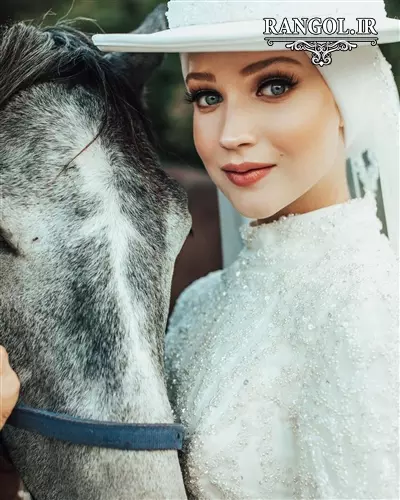 مدل لباس فرمالیته عروس پوشیده آستین دار خاص شیک