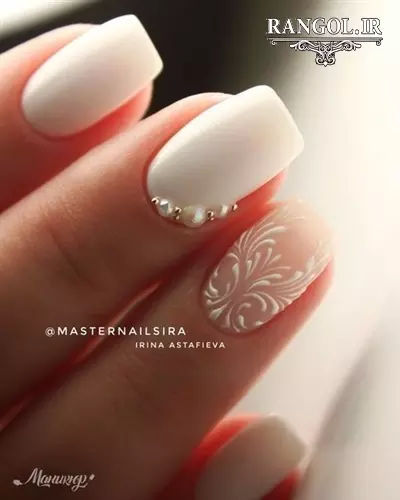 مدل طراحی دیزاین ناخن عروس لاک 