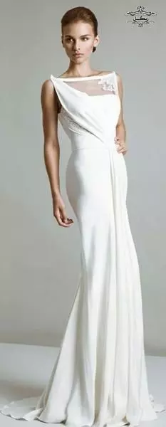 مدل لباس عروس با یقه بسته و پوشیده 