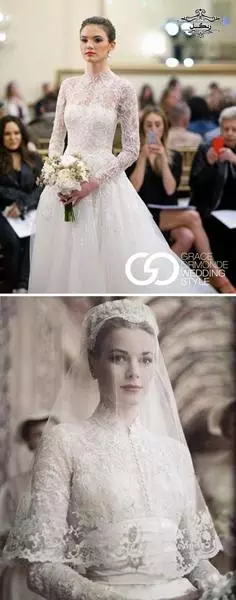 مدل لباس عروس با یقه بسته و پوشیده 