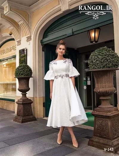 لباس مجلسی میدی پیراهن زنانه قد میدی متوسط شیک جدید