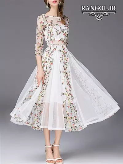 لباس مجلسی میدی پیراهن زنانه قد میدی متوسط شیک جدید