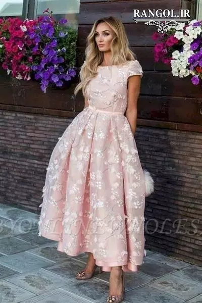 لباس مجلسی میدی پیراهن زنانه قد میدی متوسط شیک جدید