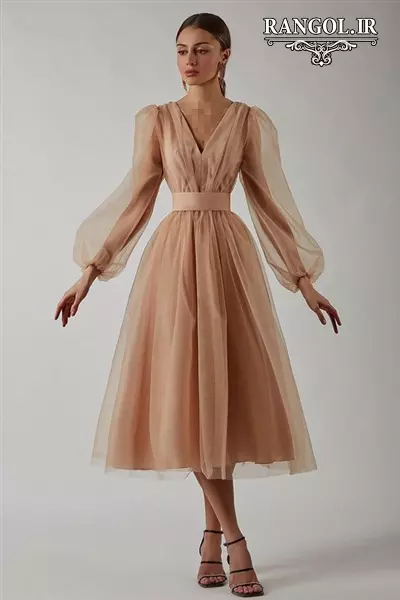 لباس مجلسی میدی پیراهن زنانه قد میدی متوسط شیک جدید