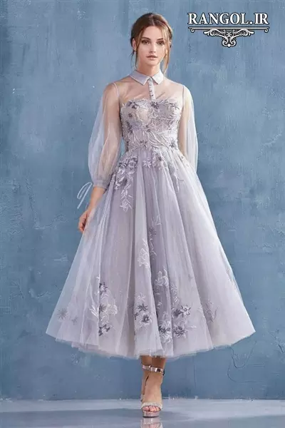 لباس مجلسی میدی پیراهن زنانه قد میدی متوسط شیک جدید